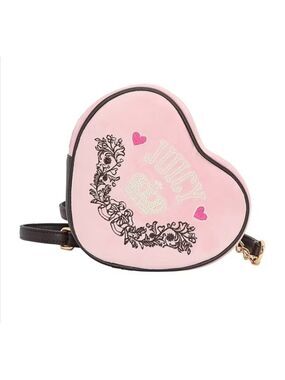 PINK HEART CROSSBODY PURSE BAG BY JUICY COUTURE RETRO CHIC LOVE VALENTINE NEW!